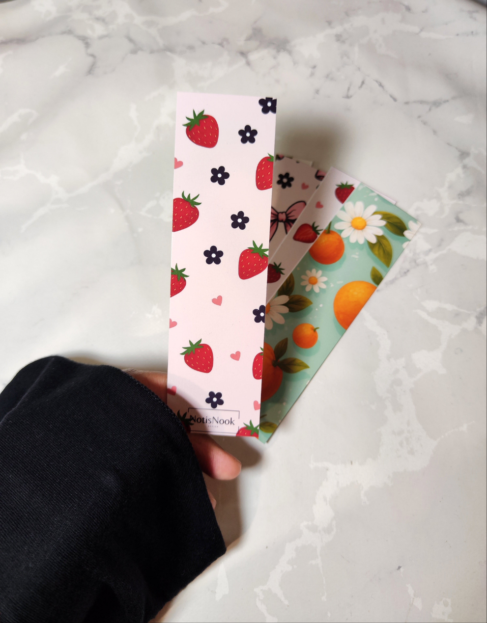 Bokmärken – 5-pack Blommor & Fruktmotiv