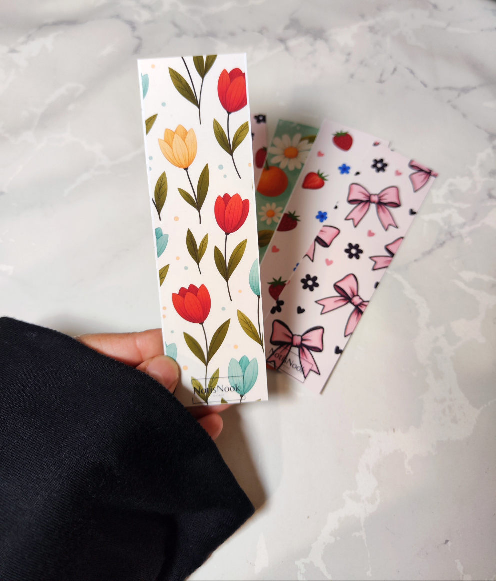 Bokmärken – 5-pack Blommor & Fruktmotiv