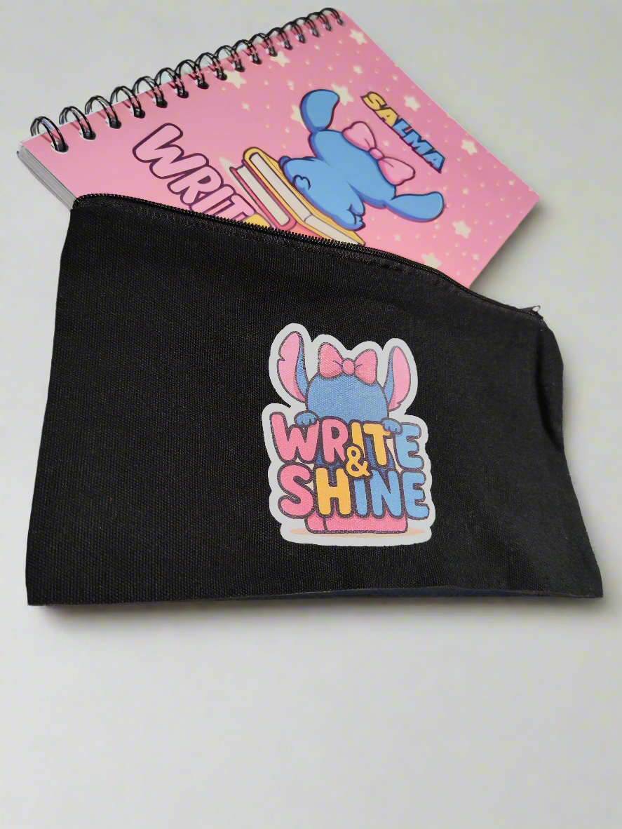 Write & Shine – Matchande Set med Pennfodral & Anteckningsbok