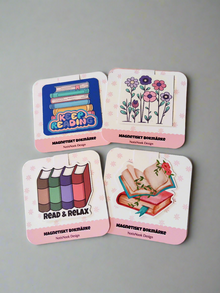 Magnetiskt bokmärke – Blommig bok