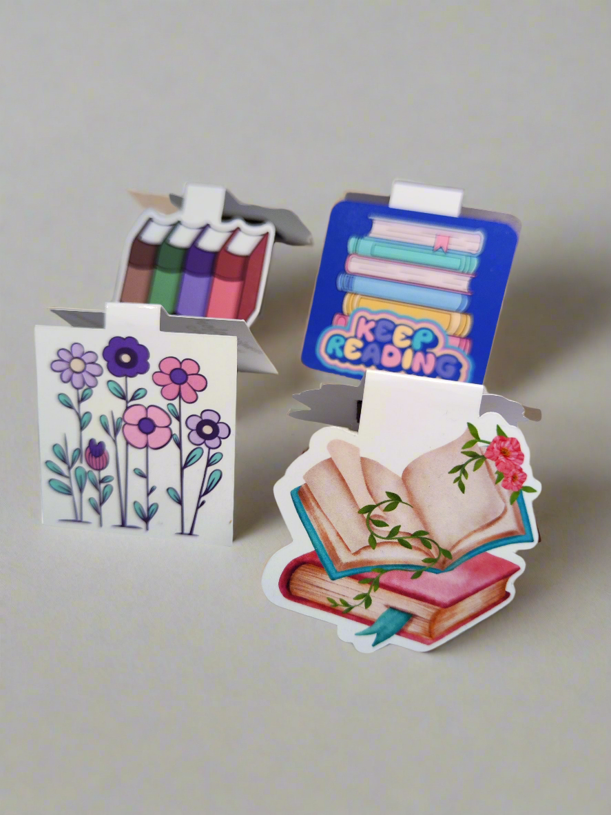 Magnetiskt bokmärke – Blommig bok