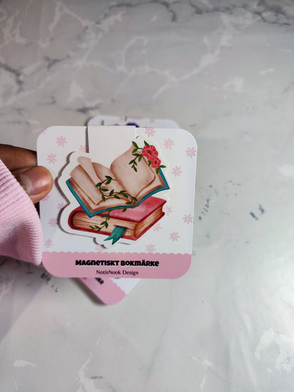 Magnetiskt bokmärke – Blommig bok