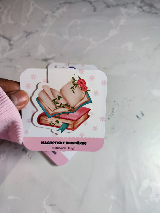 Magnetiskt bokmärke – Blommig bok