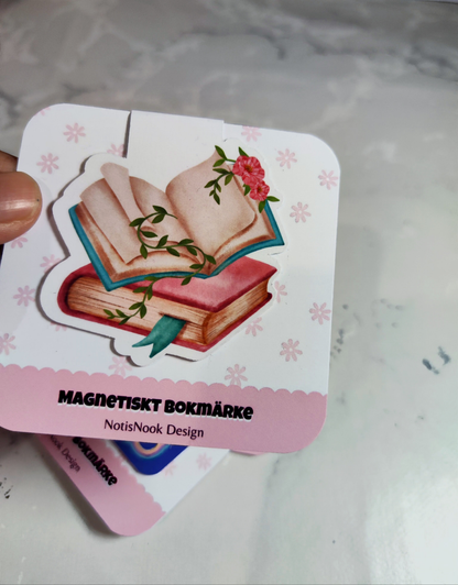 Magnetiskt bokmärke – Blommig bok