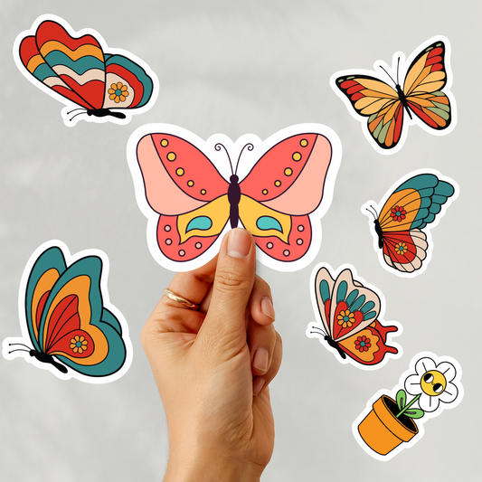 Retro butterfly PACK-7 stora