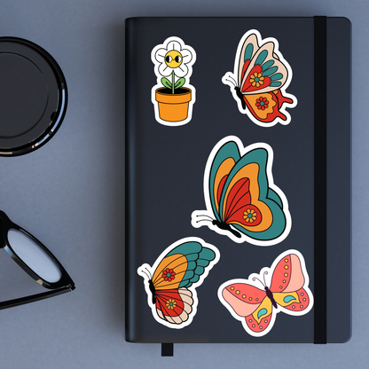 Retro butterfly PACK-7 stora