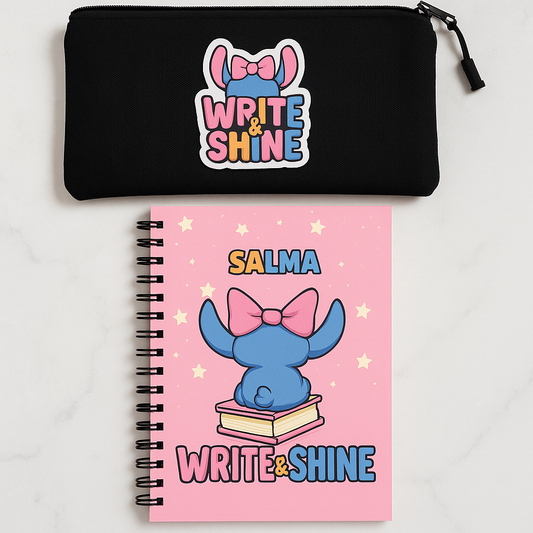 Write & Shine – Matchande Set med Pennfodral & Anteckningsbok